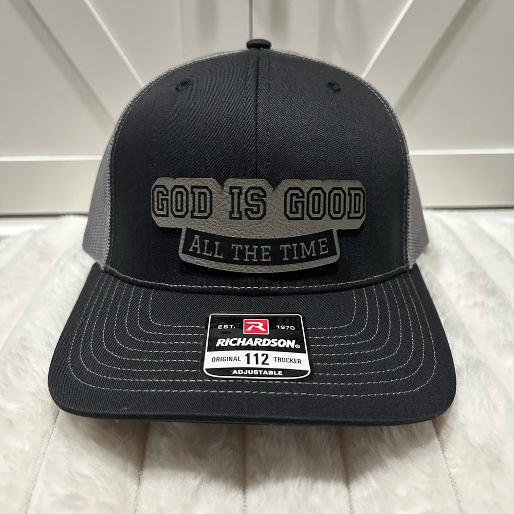 God is Good, Laser Engraved Richardson 112 Trucker Hat.